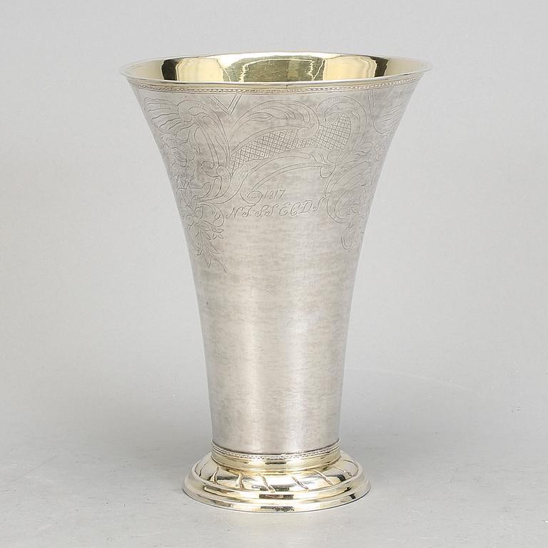 BÄGARE, silver, Alexander Magnus Lundström, Visby, 1817. Vikt ca 395g.