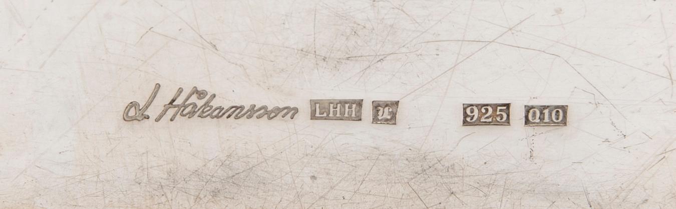 A Swedish 20th century  sterling silver box mark of Lars Håkansson Uppsala 1988, weight 196 grams book included.