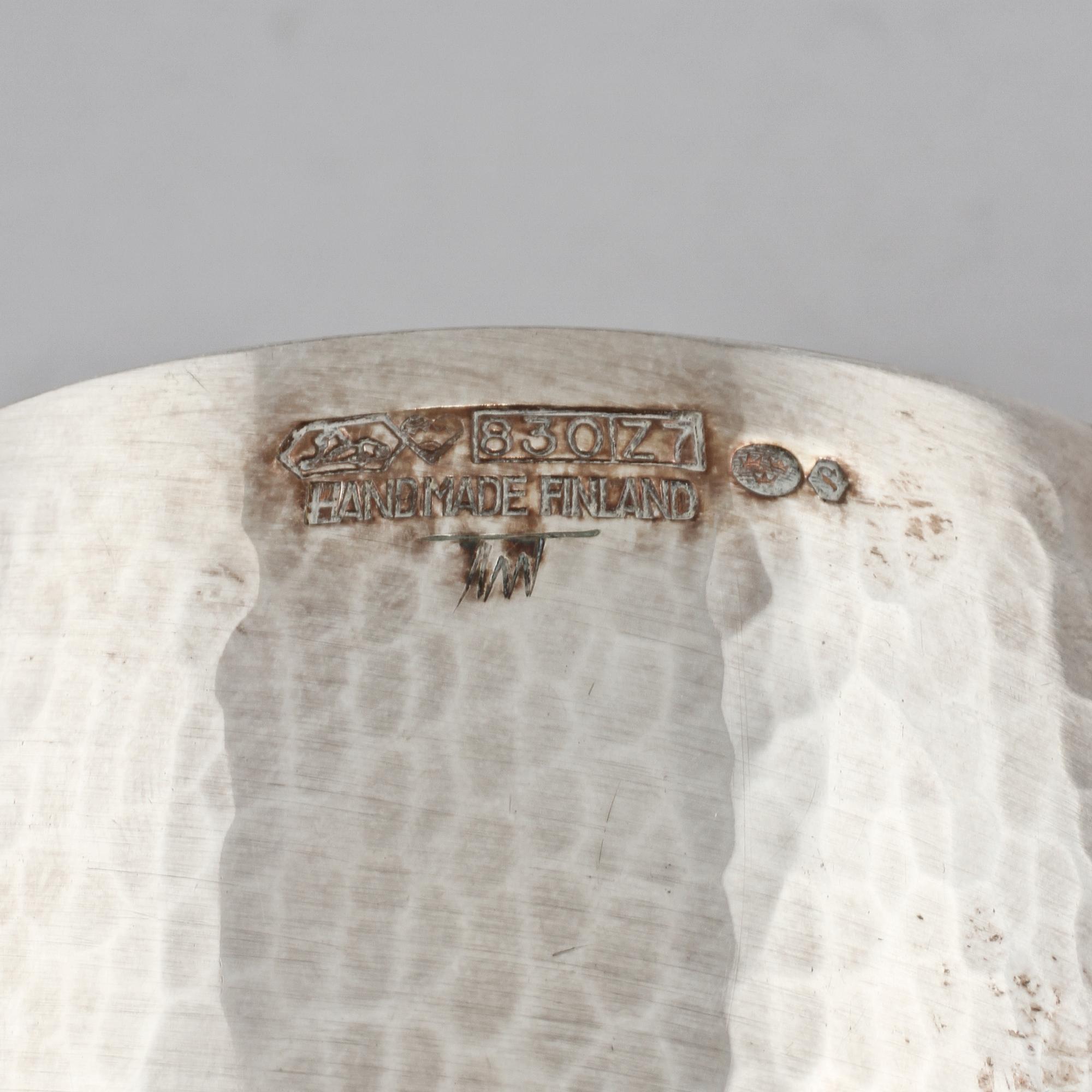 BÄGARE, ett par, silver, Tapio Wirkkala, 1977. Vikt 207 g.