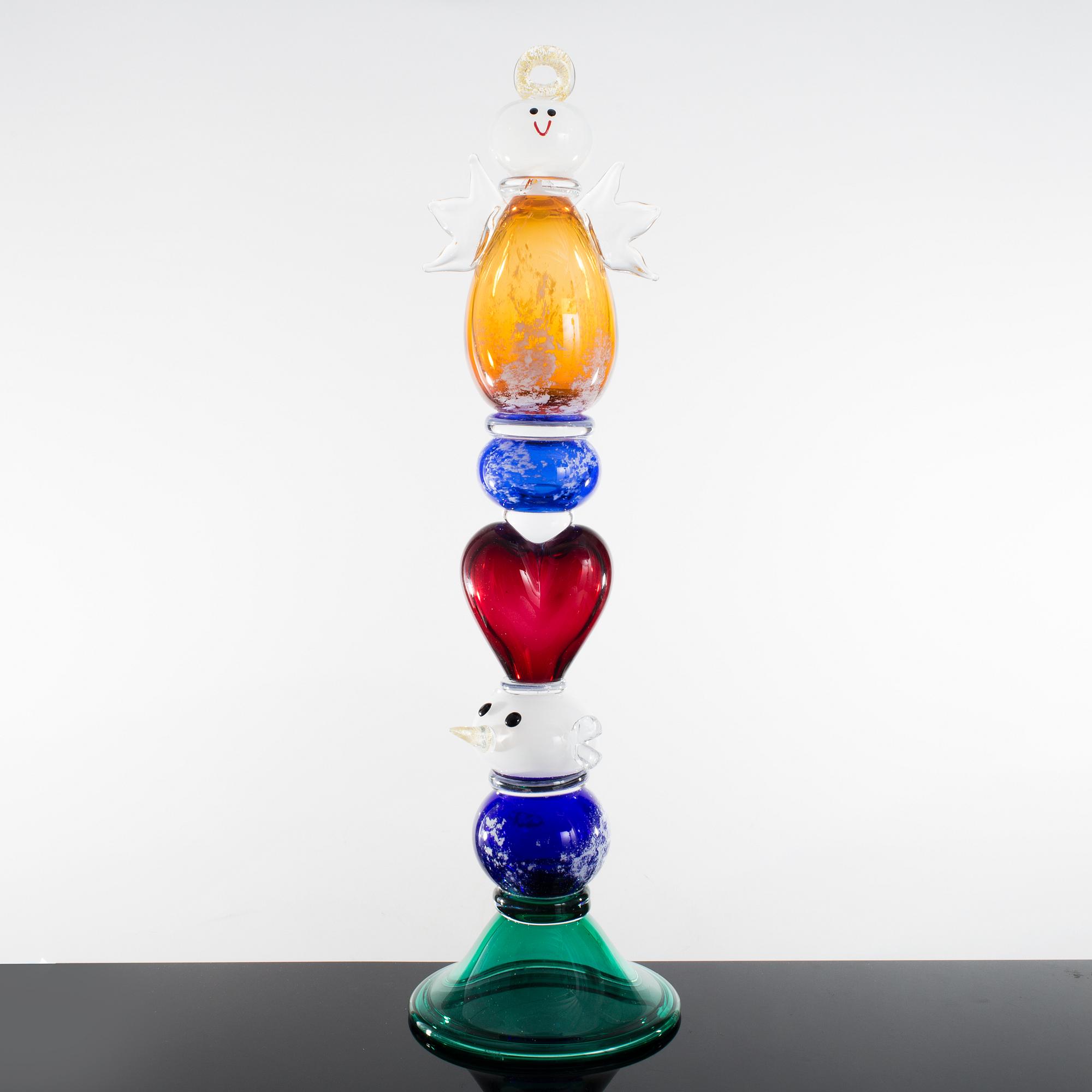 ANNA ÖRNBERG, skulptur, glas, Studioglas Strömbergshyttan, undertill signerad Anna Örnberg, märkt UNIK och daterad 2006.