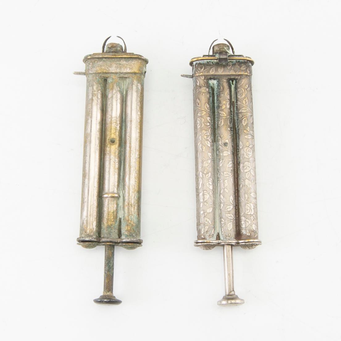 Foley & Ruse lighters, 2 pcs "Pellet match lighter", Canada circa 1888.
