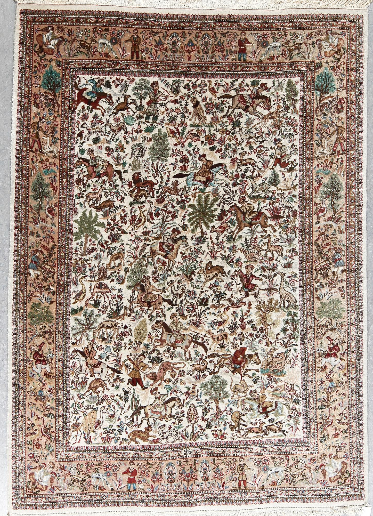 MATTA, Pakistan/Indien figural, ca 237x168 cm.