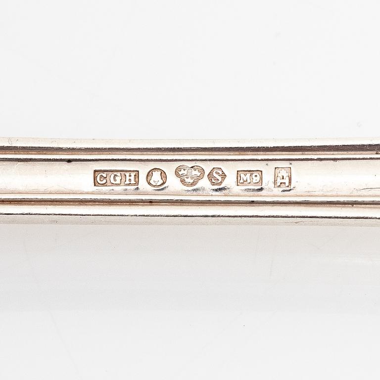 A 206-pieces Swedish silver cutlery set, model 'Olga', predominantly CG Hallberg, Stockholm, inclduing 1946.
