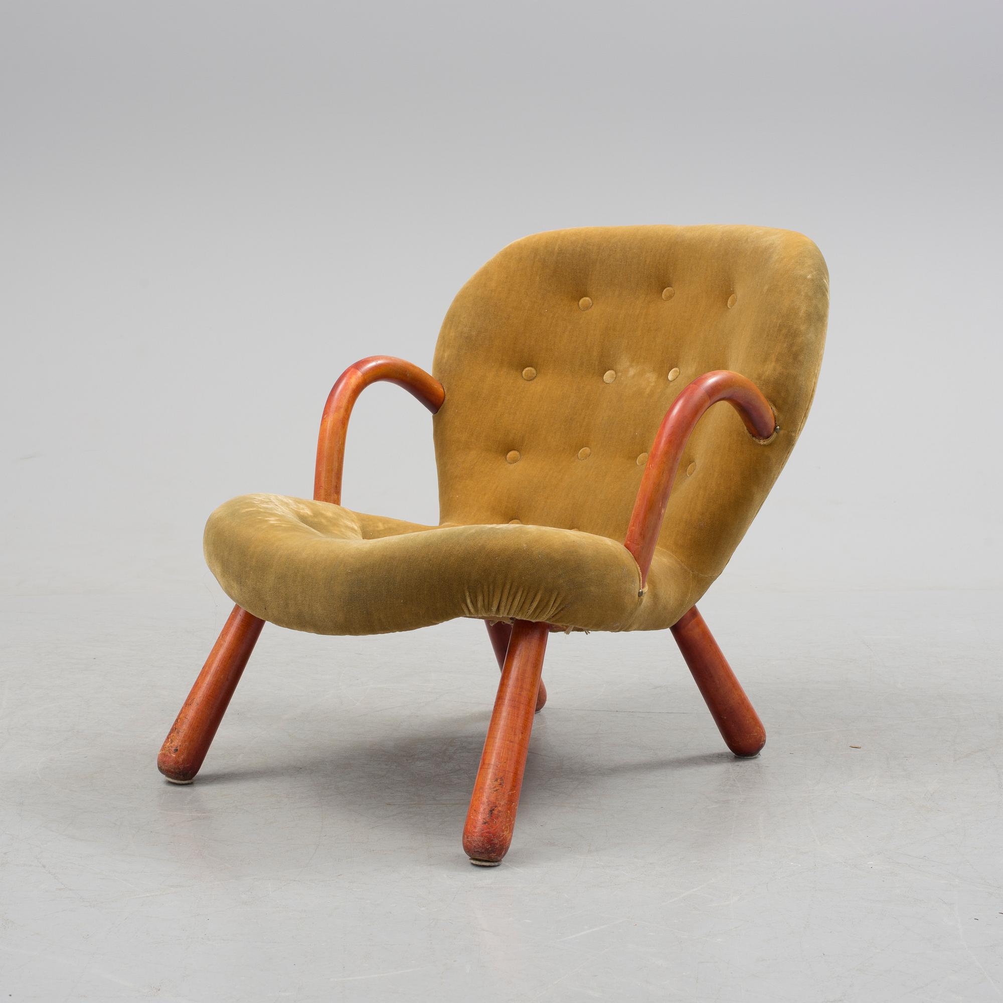 PHILIP ARCTANDER, tillskriven. Fåtölj, "Clam Chair" / "Muslinge", 1940/50-tal.