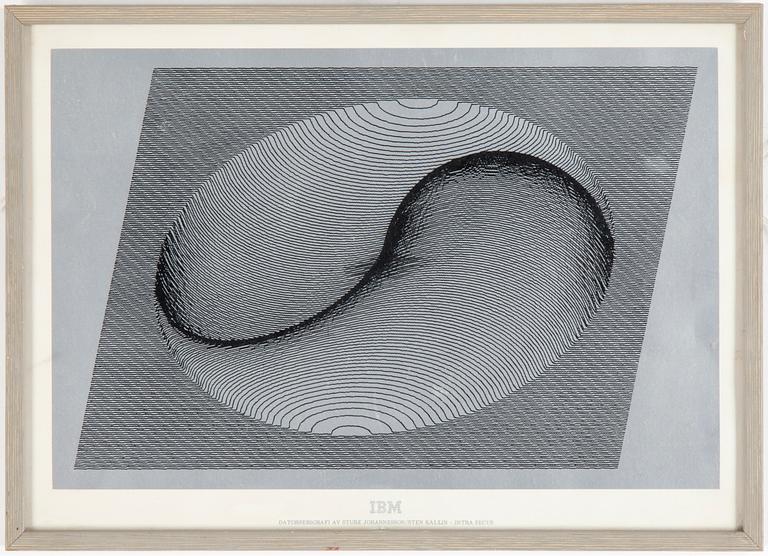 STURE JOHANNESSON/STEN KALLIN, datorgserigrafier, 2 st, 1970-tal.