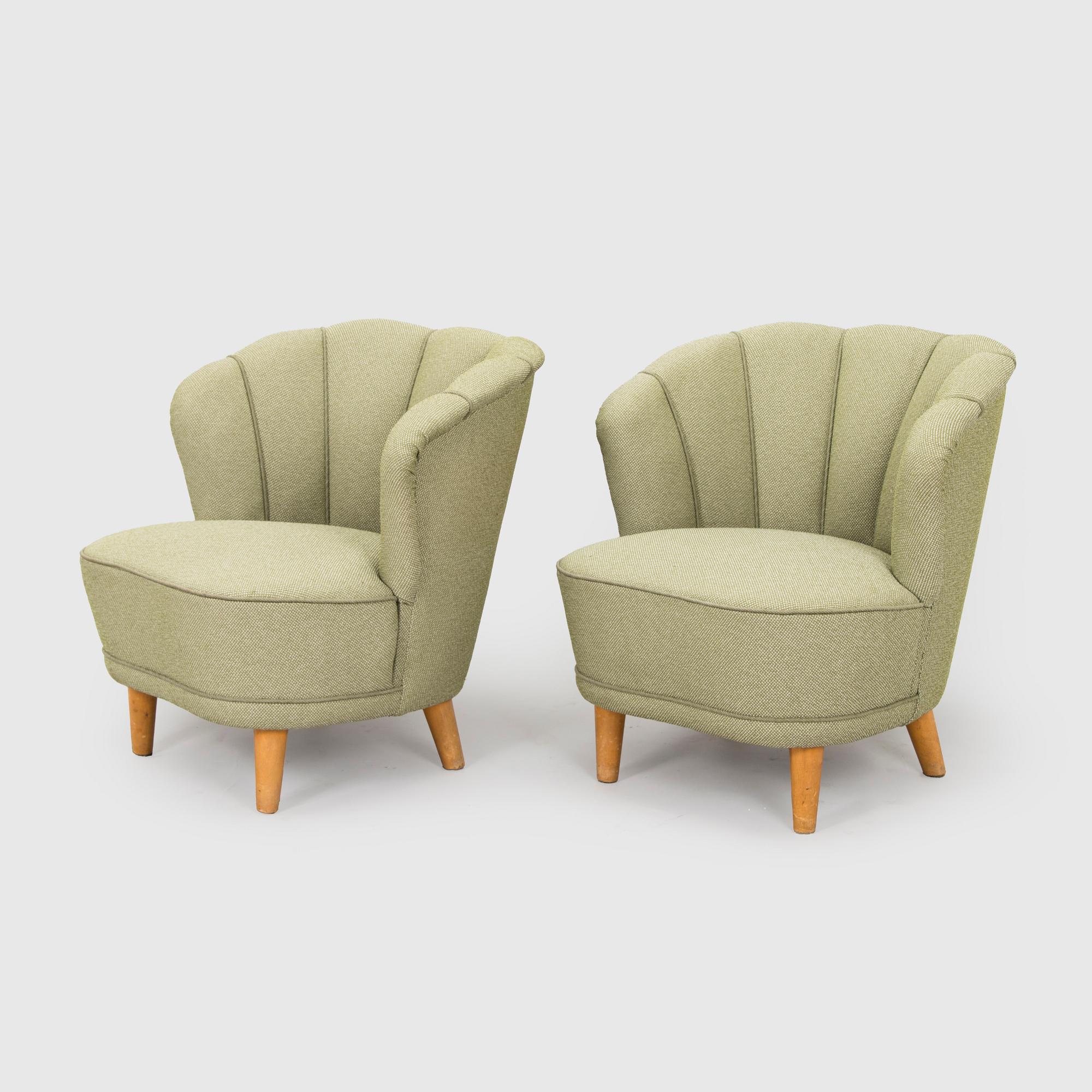 A 1950s pair of armchairs "Elisabeth" for Asko Finland.