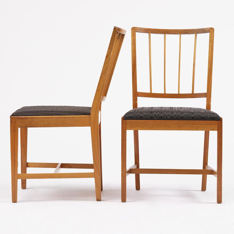 Josef Frank, a set of eight mahogany chairs model B 800, Firma Svenskt Tenn, mid 20th century.