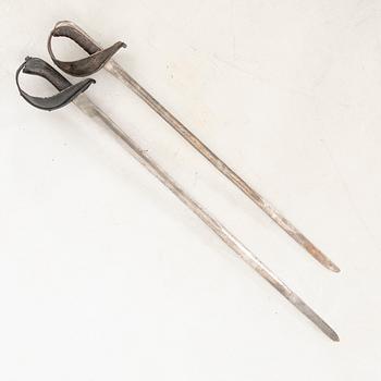 Two fencing sabres, Swedish, 19th century.