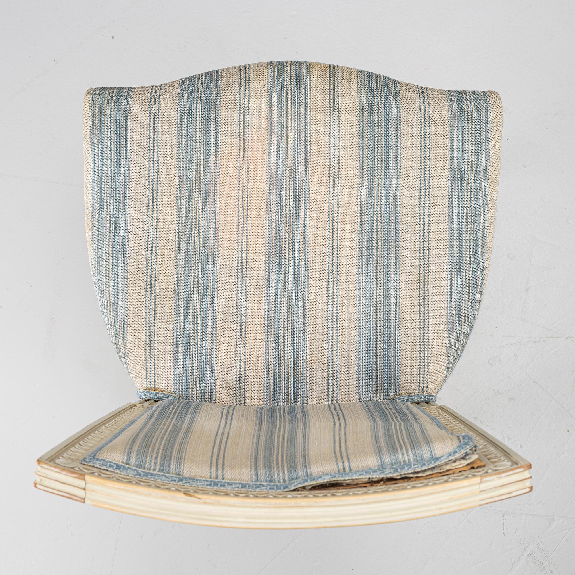 Chairs, 8 pcs, late Gustavian style, around the mid-20th century.