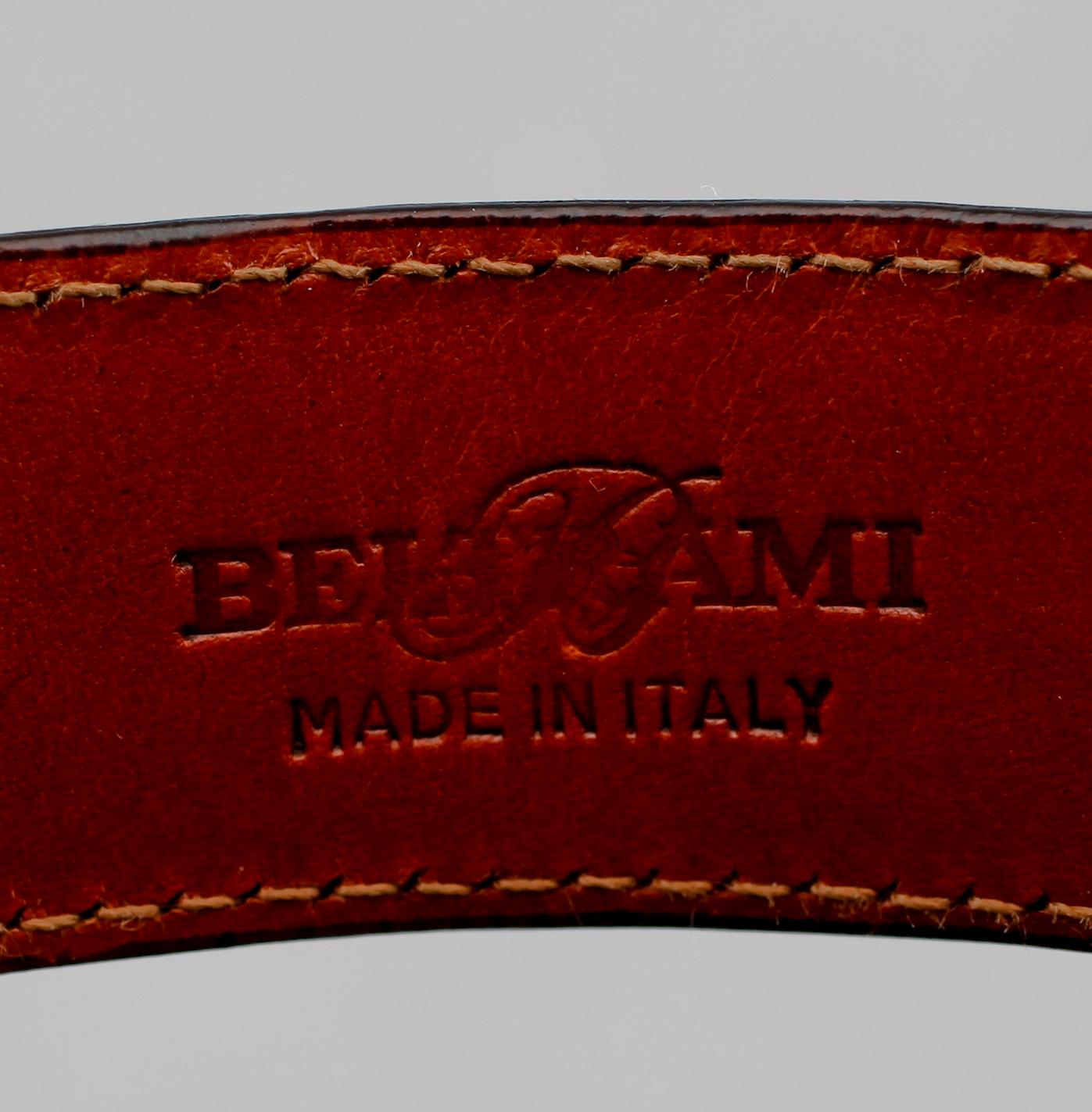 SKOR SAMT BÄLTE, brunt skinn, Italien.