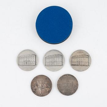 Six memorial medals, Stockholms Enskilda Bank, SEB. Bl a Sporrong 1956.