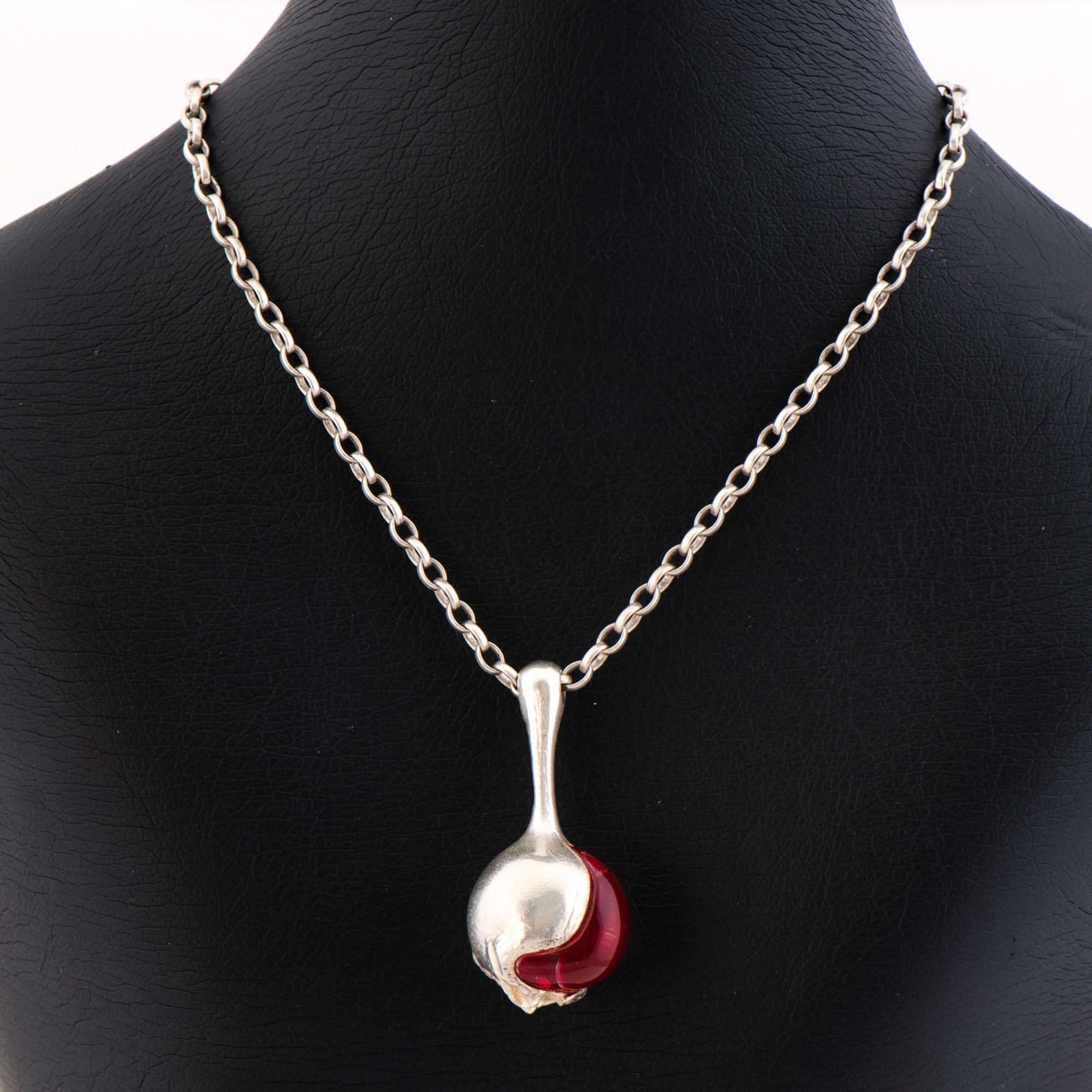 A BJÖRN WECKSTRÖM NECKLACE, "Nectaris", silver and acrylic. Lapponia 1973.