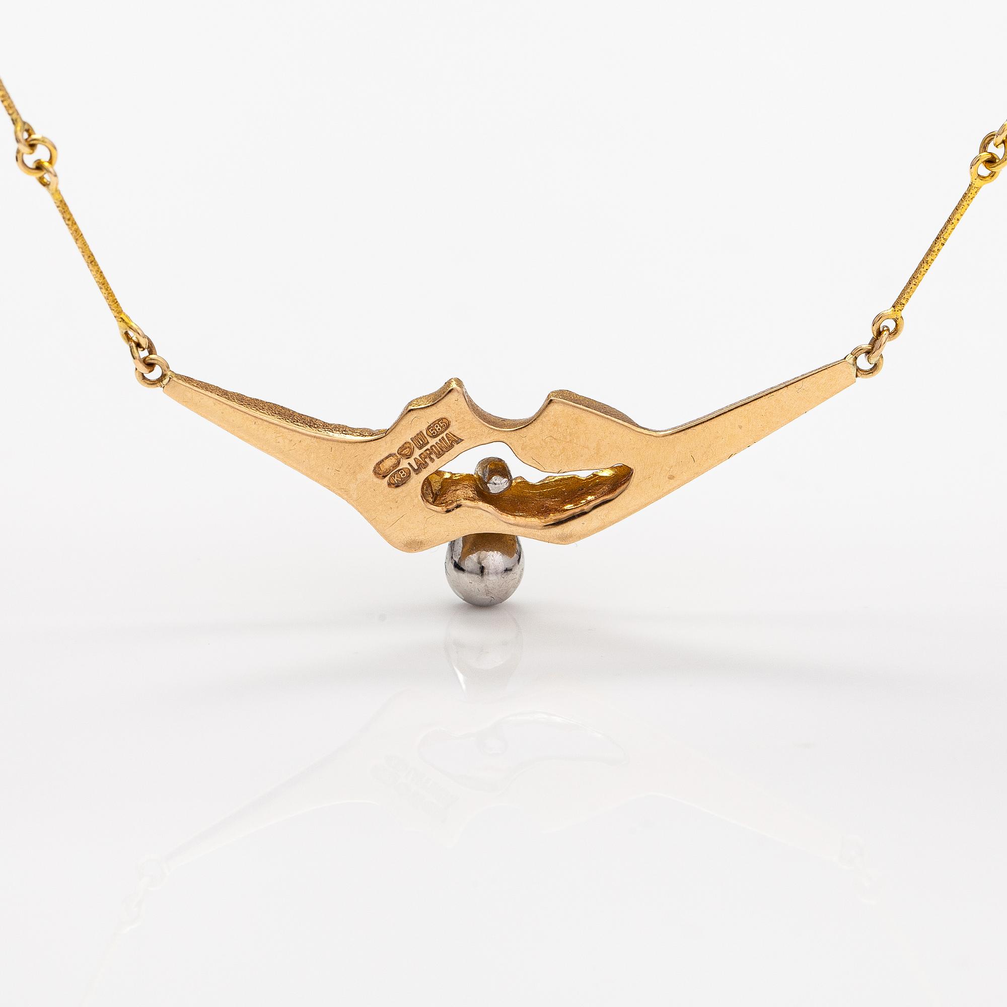 Björn Weckström, Kaulakoru "Dali", 14K kultaa ja platinaa. Lapponia 1987.