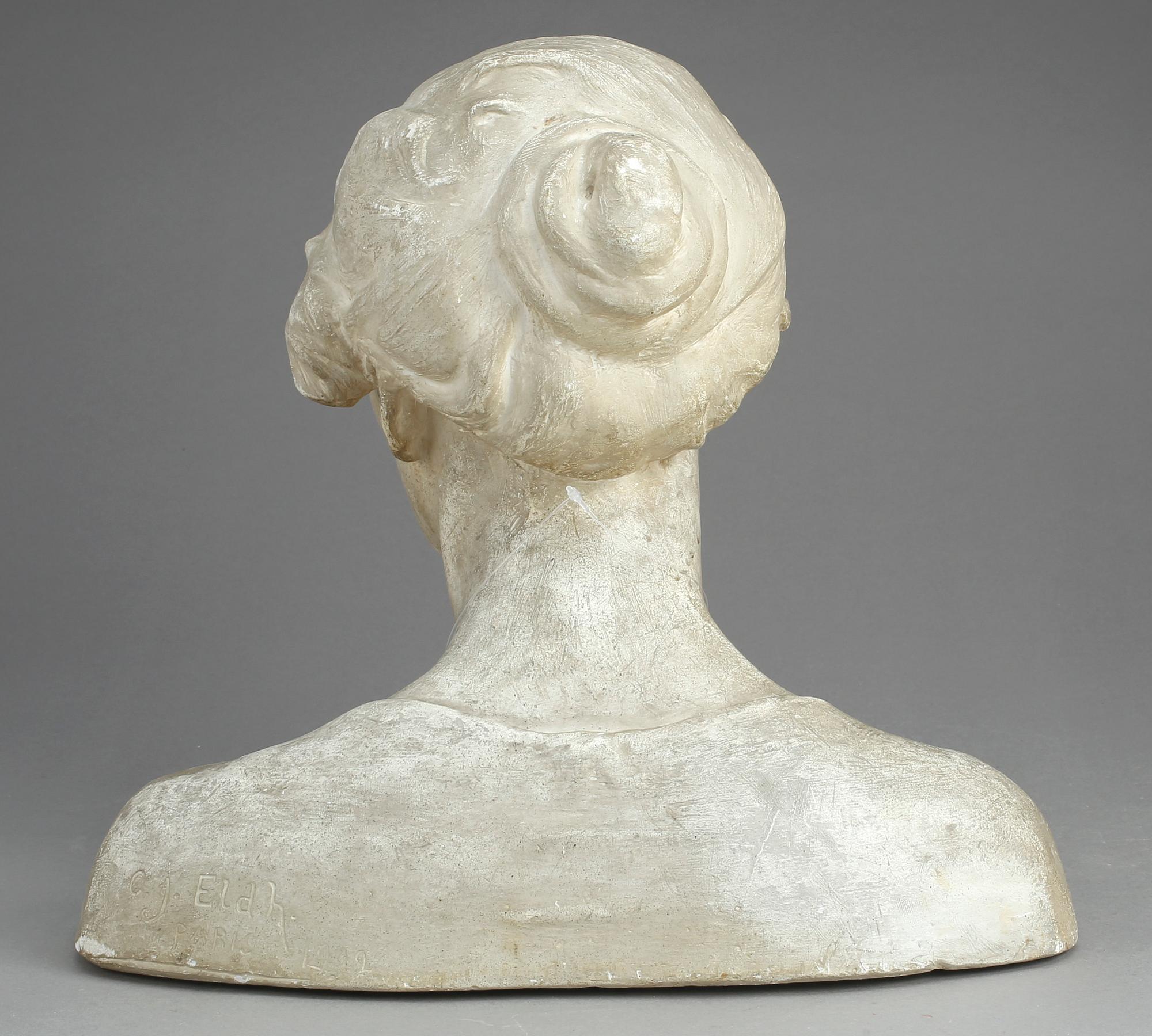 CARL ELDH, skulptur, gips, signerad o daterad Paris 1902.