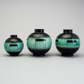 2 vases of the "V series", Ilse Claesson, Rörstrand 1930´s.