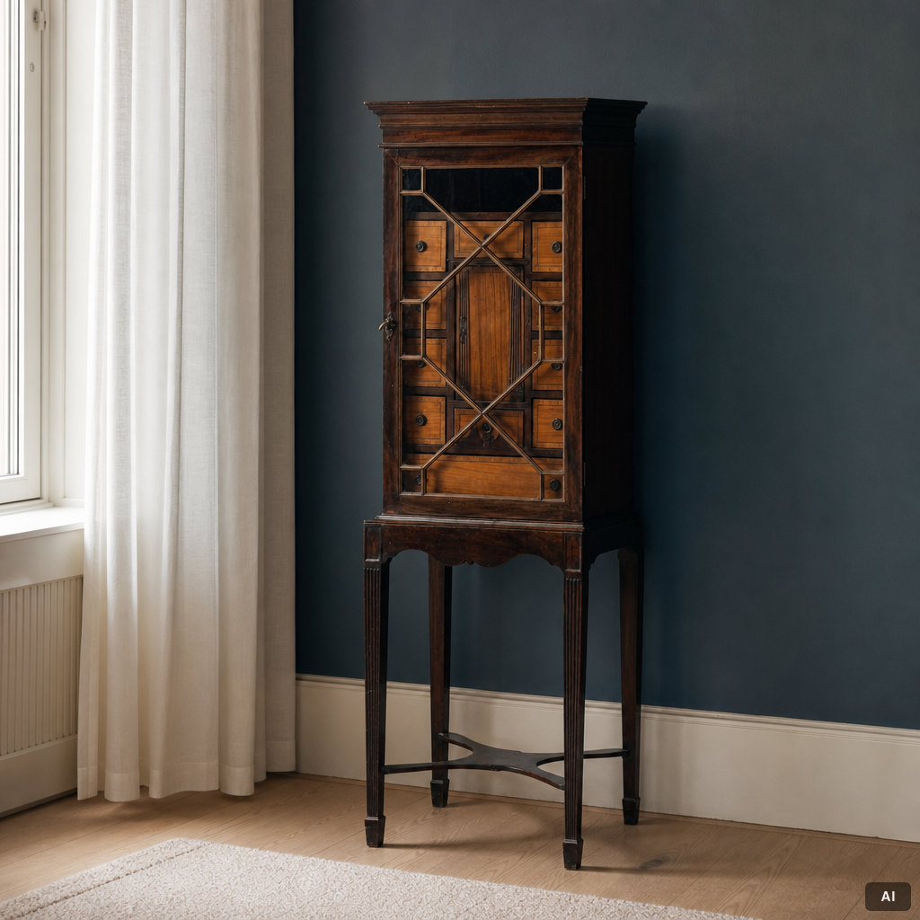 Display cabinet, likely England 19th century.