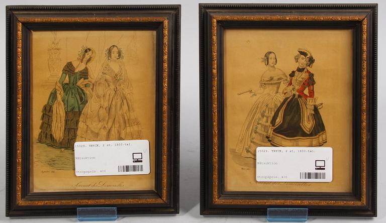 TRYCK, 2 st, 1800-tal.