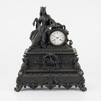 A French mantle clock, late 19th Century.