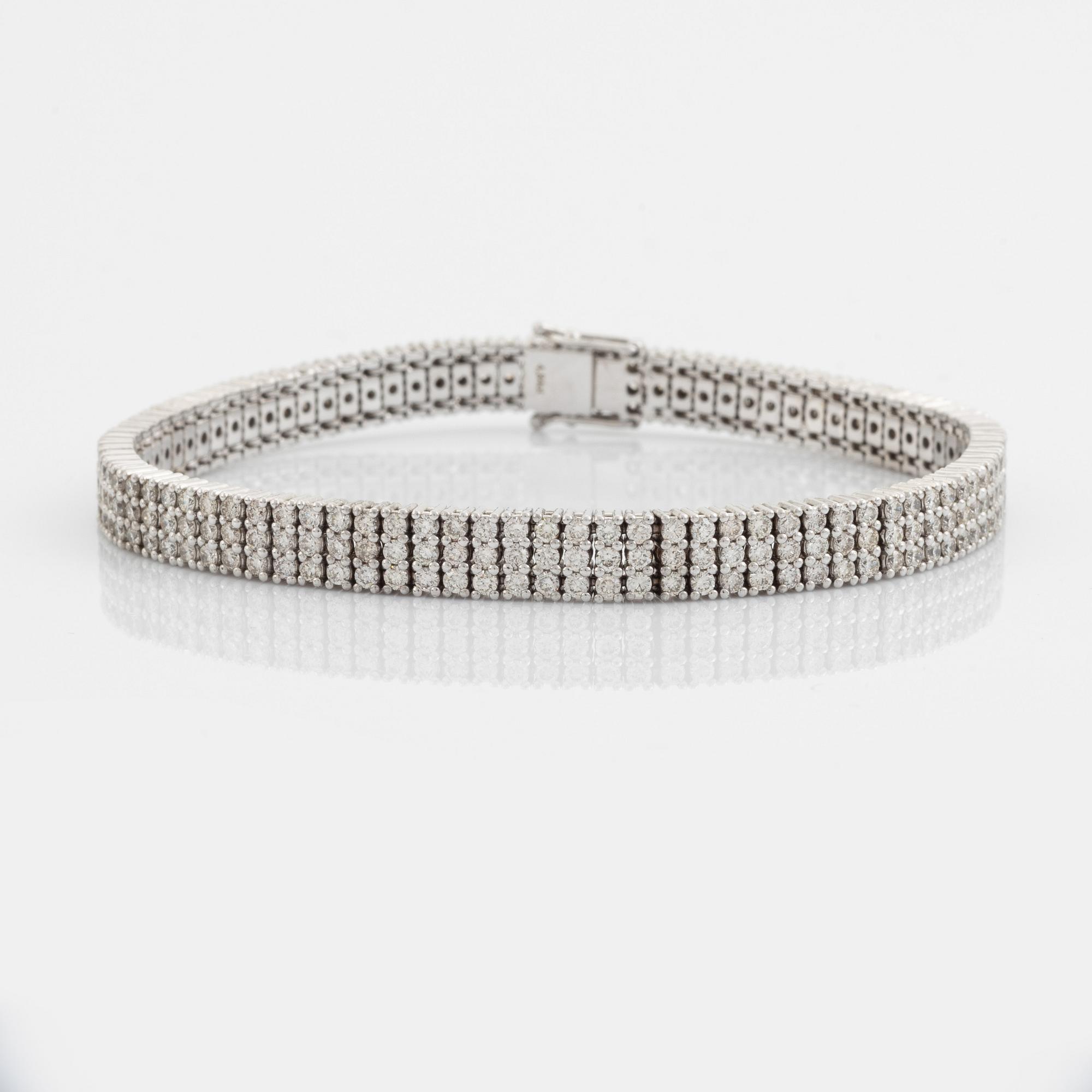 Brilliant cut diamond bracelet.