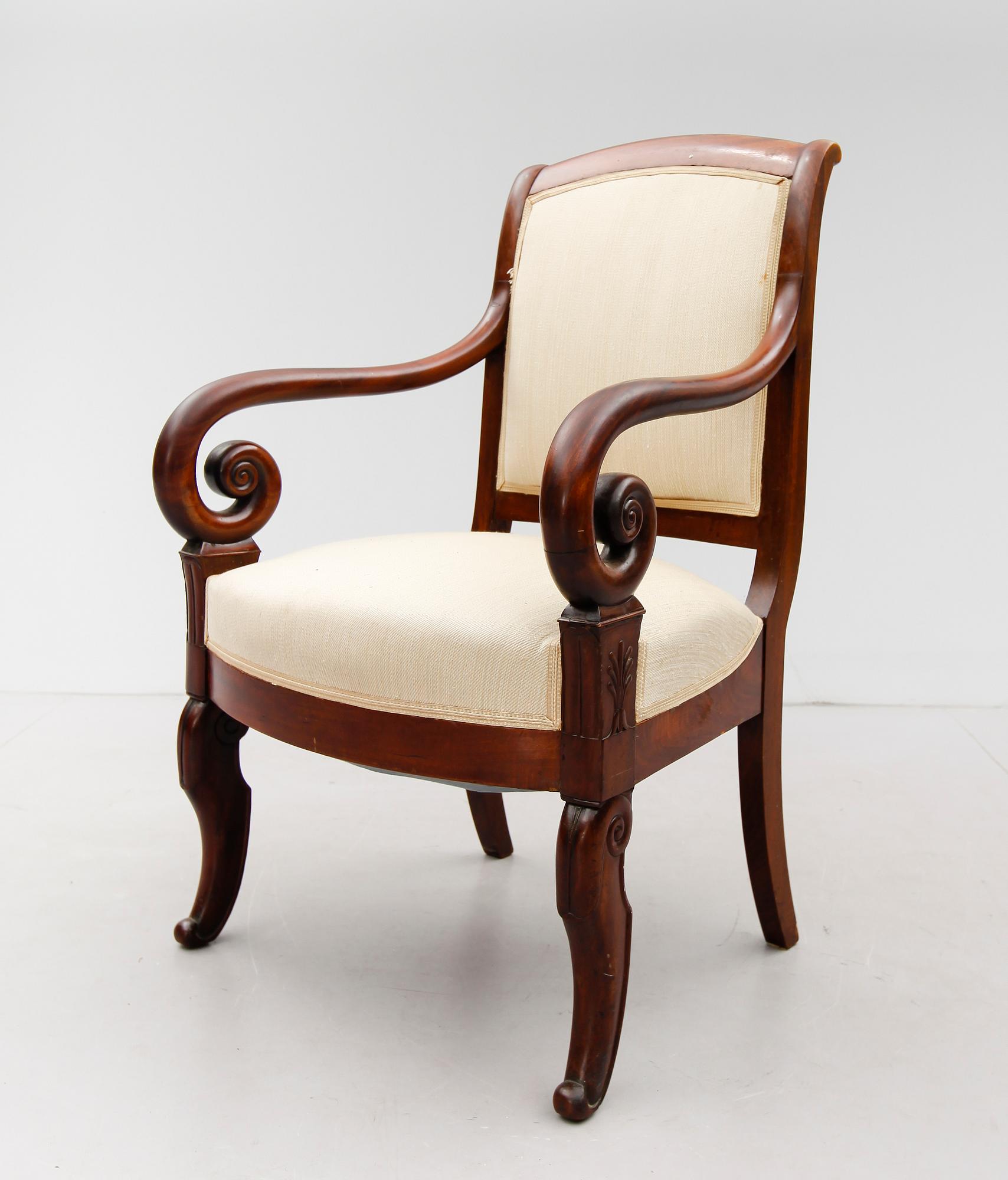 KARMSTOL, senempire, 1800-talets mitt.