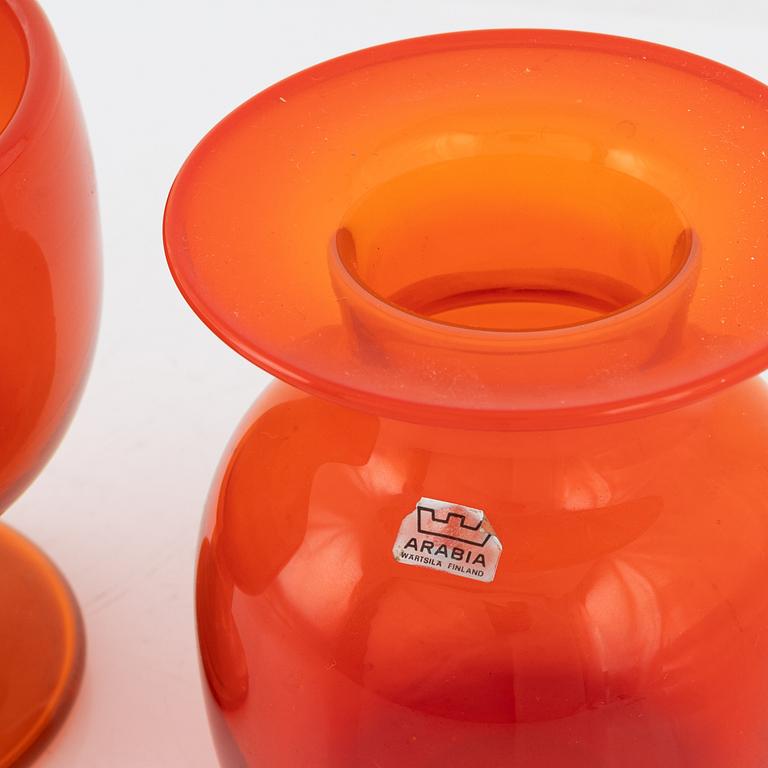 Kaj Franck, 2 vases, Nuutajärvi Notsjö, Finalnd, signed.