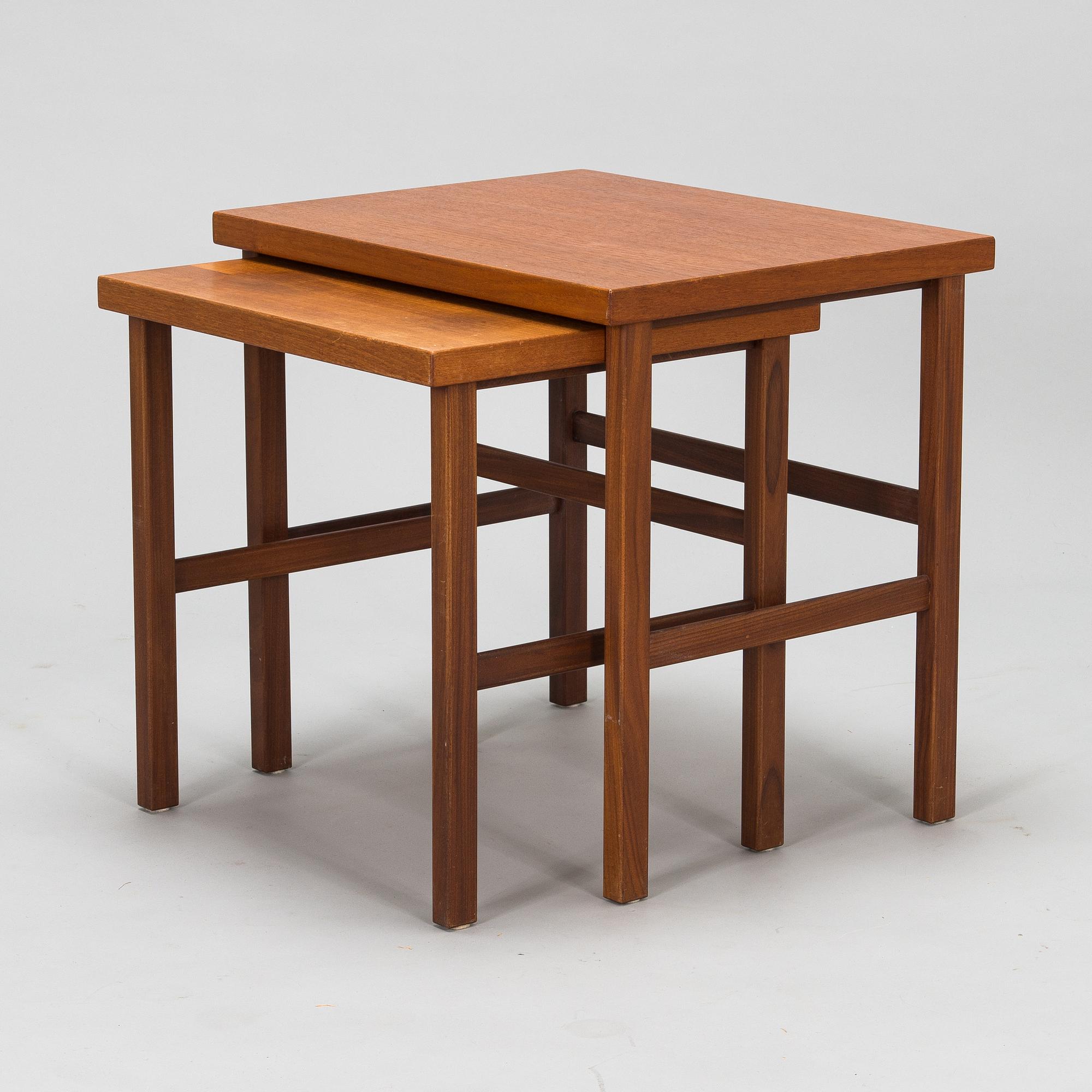 Olof Ottelin, A 1960s 'Triplex' nesting table for Keravan Puusepäntehdas, Stockmann, Finland.