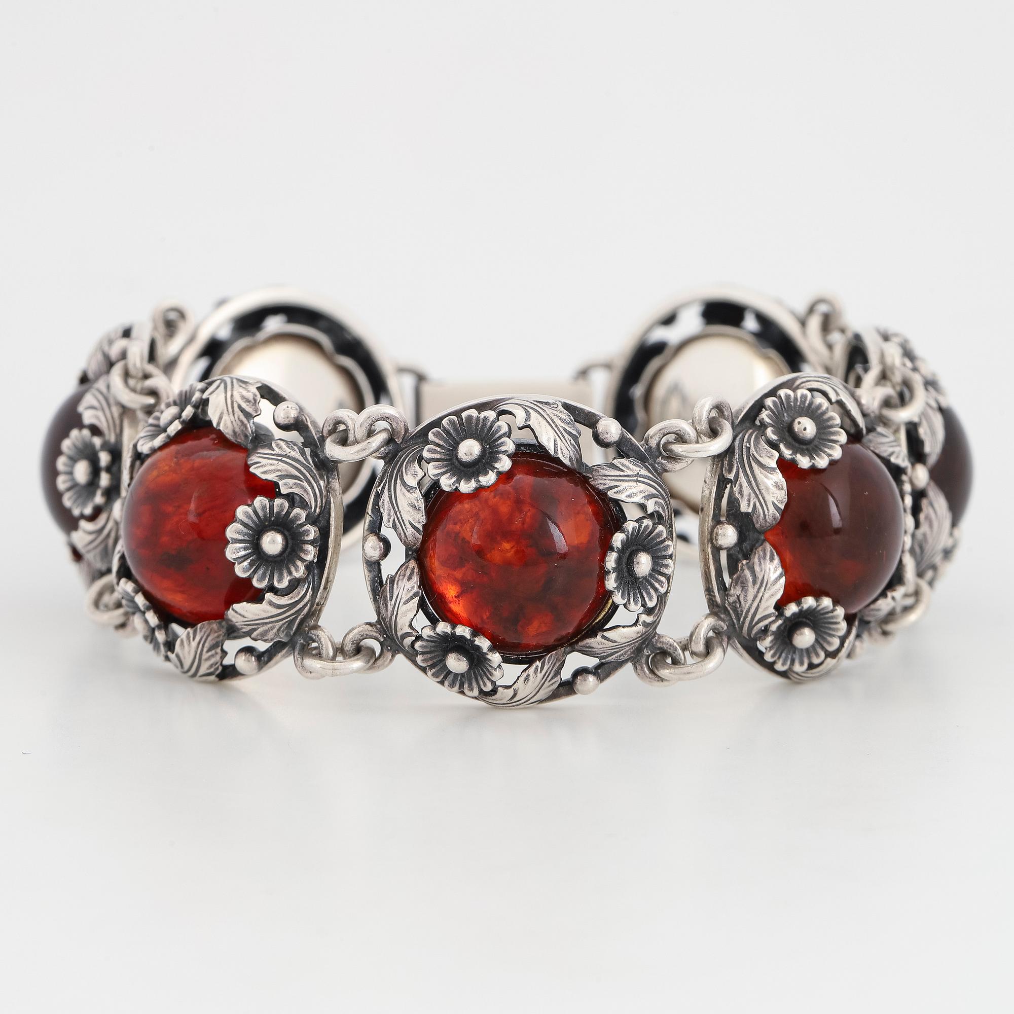 Nils Erik From silver and amber bracelet.