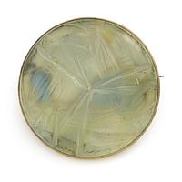 René Lalique, a brooch, glass, with a motif of crickets.