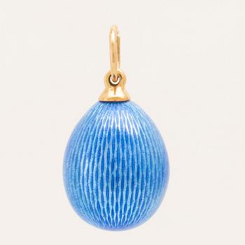 W.A. Bolin, pendant in 18K gold with round brilliant-cut diamonds and enamel.