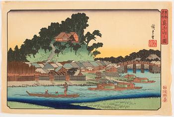 Ando Utagawa Hiroshige, presumably after, woodblock print in colours.