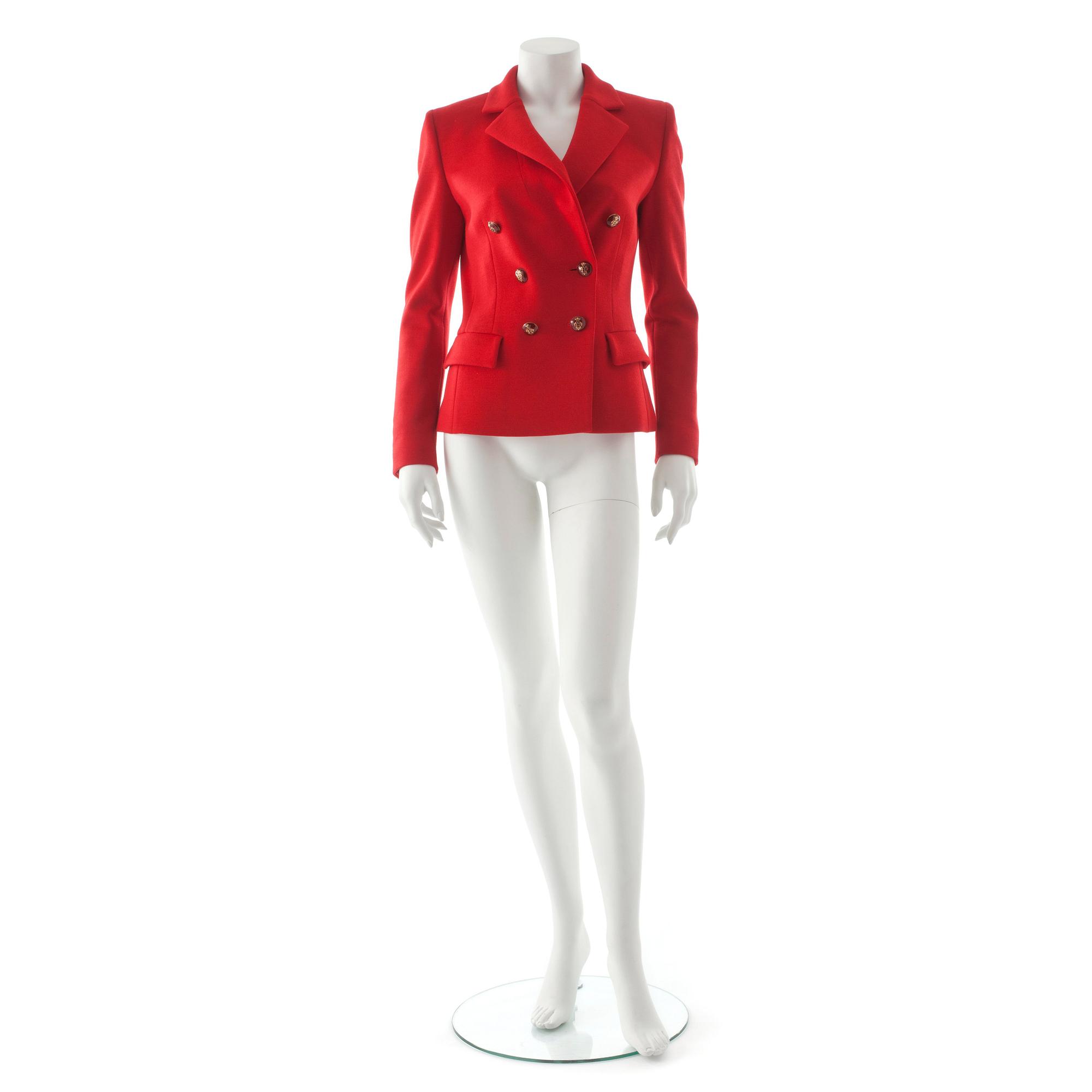 EMILIO PUCCI, a red cottonblend jacket.