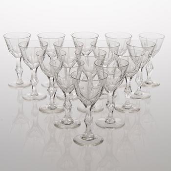 A 72-piece set of footed glassware from the first half of the 20th Century.
