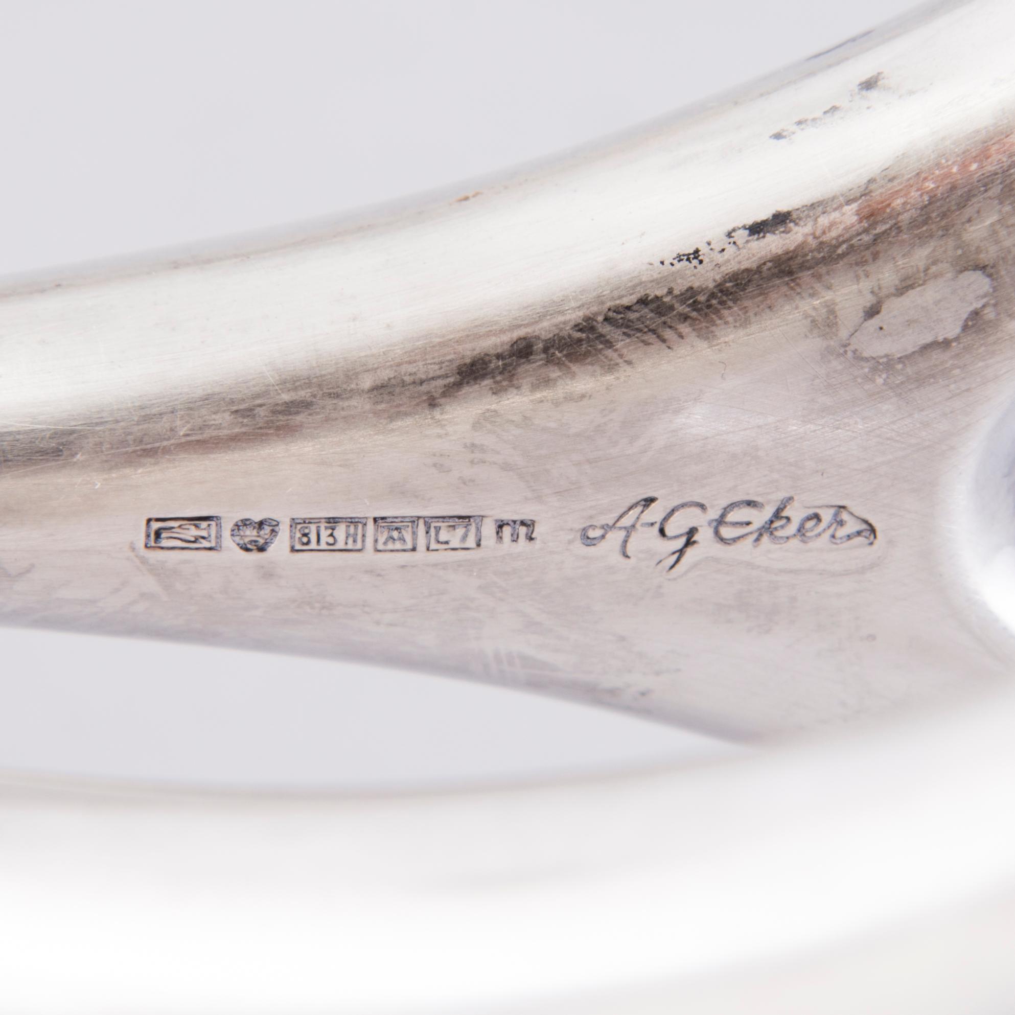 ANNA-GRETA EKER, LJUSSTAKAR, 2 st, silver, Auran Kultaseppä Oy, Åbo 1964 och 1991.