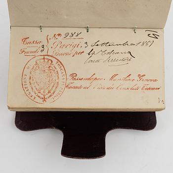 Pass, nr 221, för greve och grevinnan Piper, 1857.