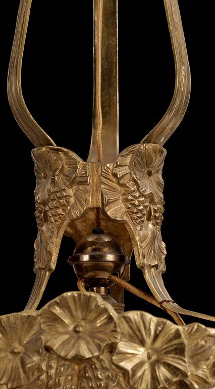 TAKLAMPA, möjligen Alice Nordin för Böhlmarks Lampfabrik, tidigt 1900-tal. H 70.