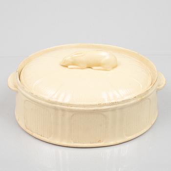 A creamware pâté terrine, Boch La Louvière, late 19th century.