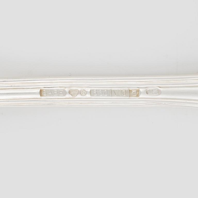 A 48-piece silver cutlery, model 'Olga', including CG Hallberg, Stockholm 1959 and SABE, 1994.