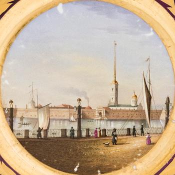 Tallrikar, 3 st, porslin, Kejserliga porslinsfabriken, Nikolai I:s tid 1825-1855.