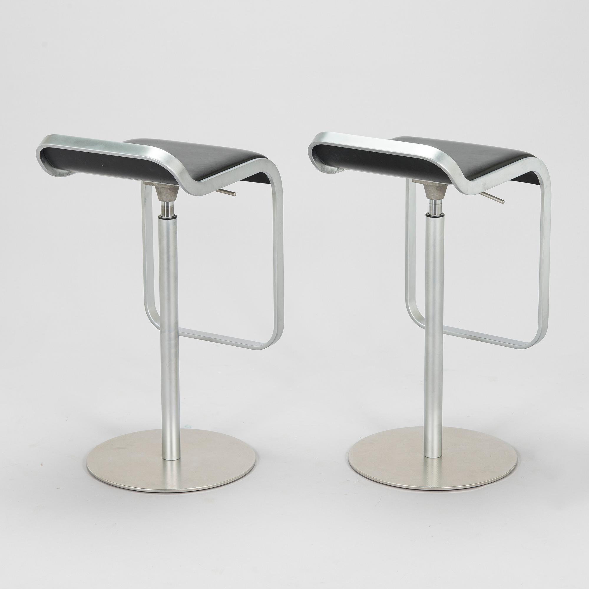 Shin & Tomoko Azumi, bar stools, 2 pcs, "Lem", LaPalma, Italy, 21st century.
