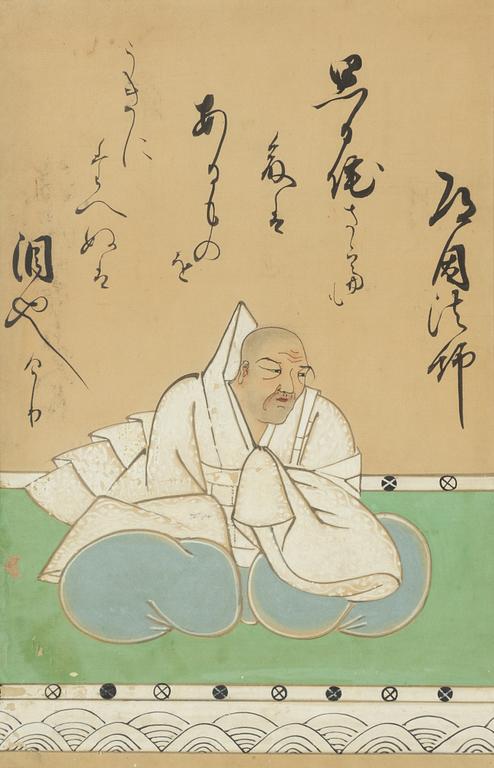 Unidentified artist, five paintings, themes from the series "One hundred poets, one hundred poems" 百人一首 (Hyakunin Isshu).