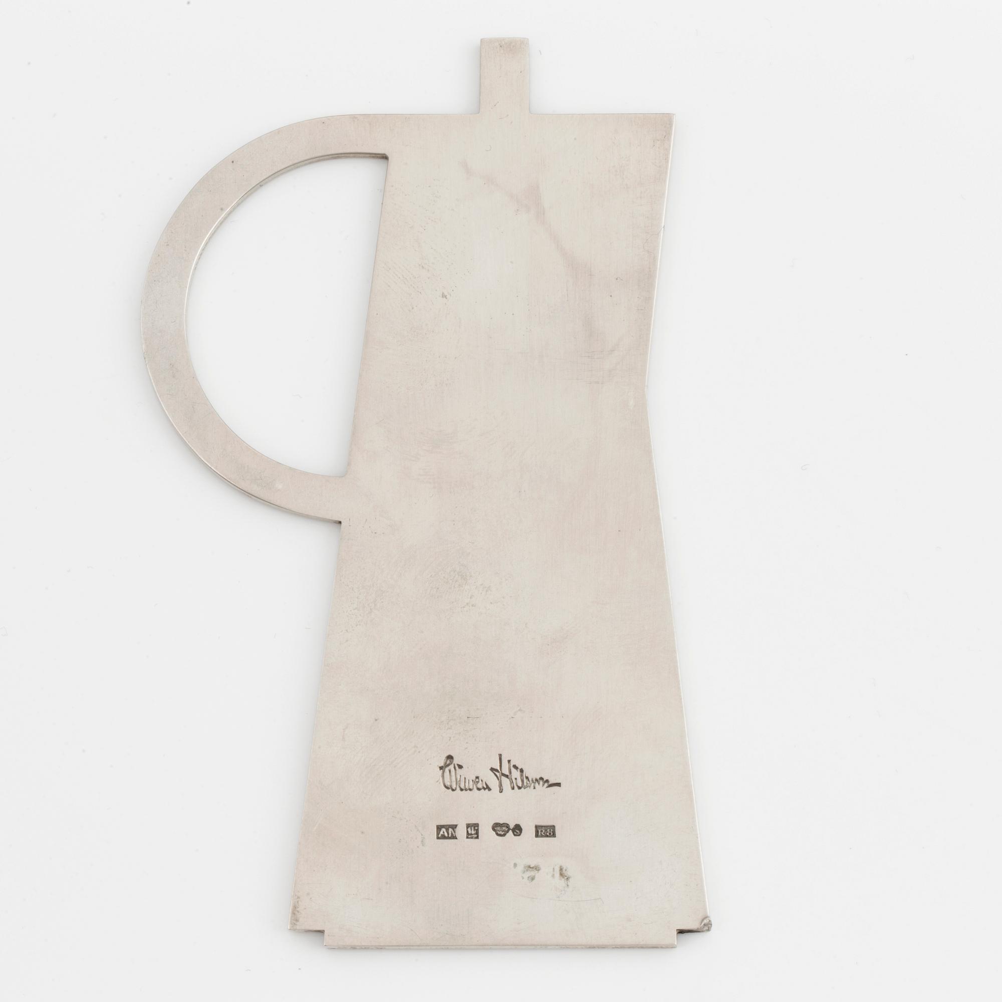 WIWEN NILSSON, underlägg i form av kaffekanna, silver.