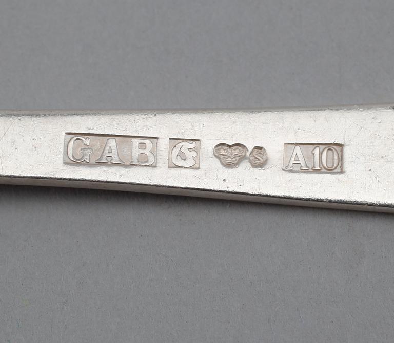 BESTICK, 45 delar, silver, "Rosenholm", GAB, Stockholm. Vikt med stålblad ca 2072 gram.