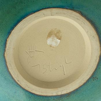 A Stig Lindberg stoneware vase, Gustavsberg's studio, Sweden 1960.