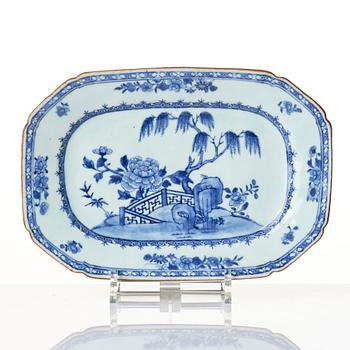 Two blue and white serving dishes, Qing dynasty, Qianlong (1736-95).