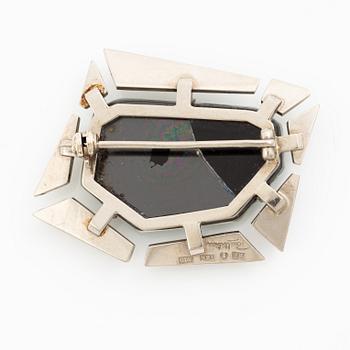 Rey Urban, a brooch, 18K white gold and opal, Stockholm 1975.