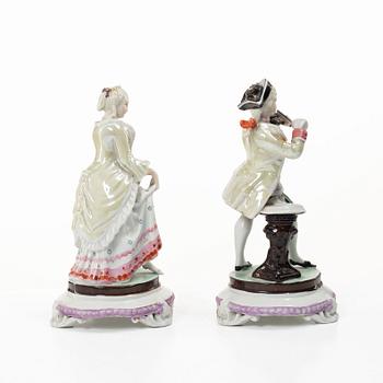 Two porcelain figures, rococostyle, around 1900.