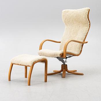 Jan Ekström, a 'Gazell' armchair with ottoman, Conform.