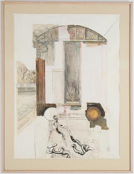 Kent Lindfors, blandteknik och collage, signerad och daterad 1977-79.