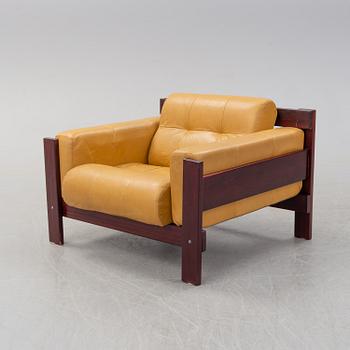 A set of two leather sofas with an easy chair from  Percival Lafer,  Lafer SA, late 20th century.