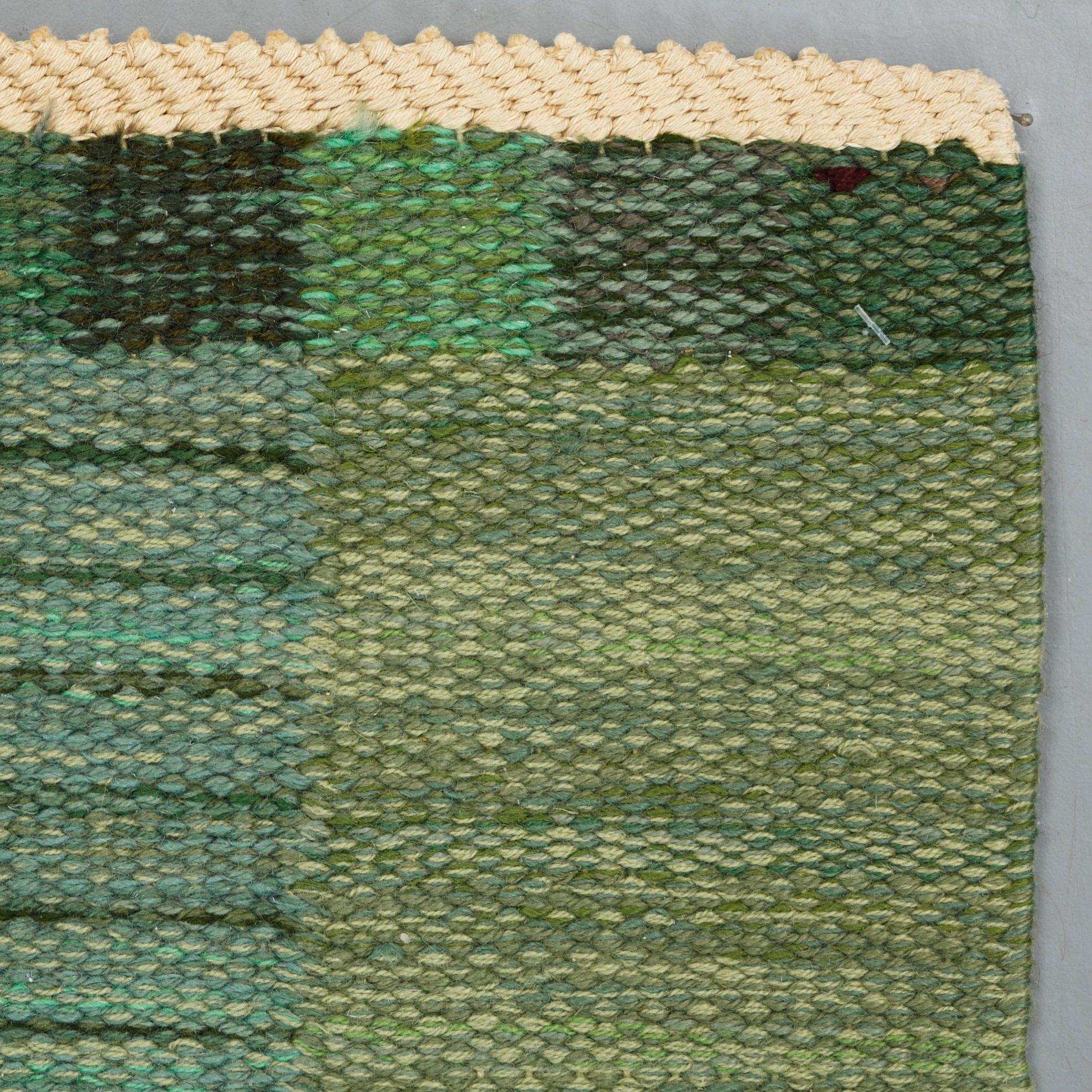 Marianne Richter, matta, "Fasad, grön II", rölakan, ca 240-241,5 x 187-189,5 cm, signerad AB MMF MR.